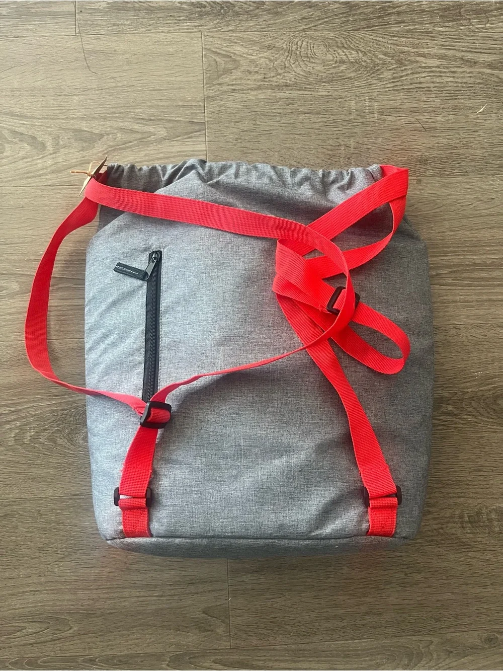 American Red Cross Gray Insulated Drink Cooler Backpack Red Straps NWT O+ Logo
